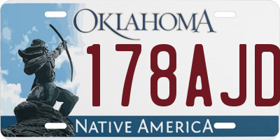 OK license plate 178AJD