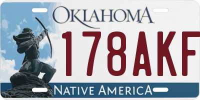 OK license plate 178AKF