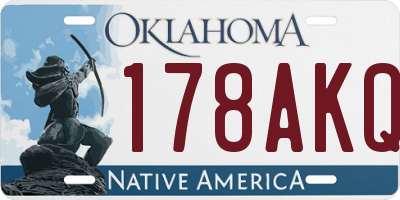 OK license plate 178AKQ
