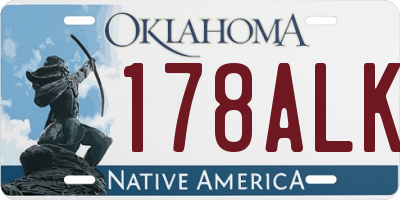 OK license plate 178ALK