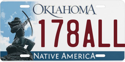 OK license plate 178ALL