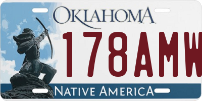 OK license plate 178AMW