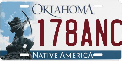 OK license plate 178ANC