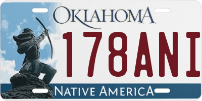 OK license plate 178ANI