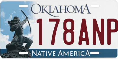 OK license plate 178ANP