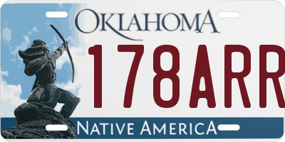 OK license plate 178ARR