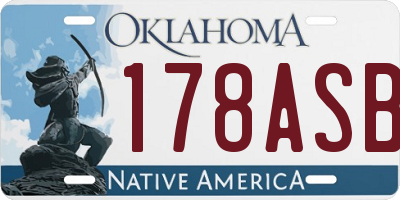 OK license plate 178ASB