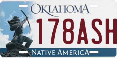 OK license plate 178ASH