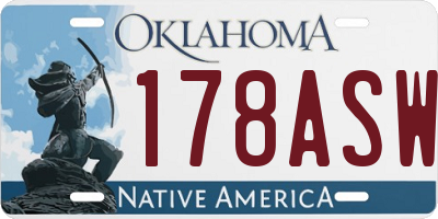 OK license plate 178ASW