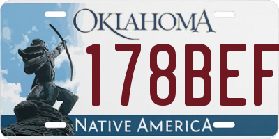 OK license plate 178BEF
