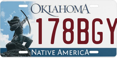 OK license plate 178BGY