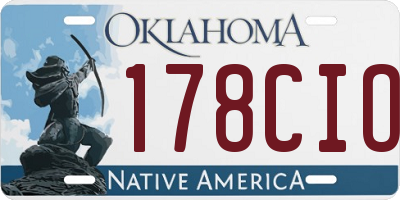 OK license plate 178CIO