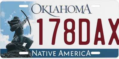 OK license plate 178DAX