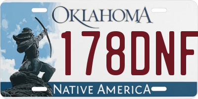 OK license plate 178DNF