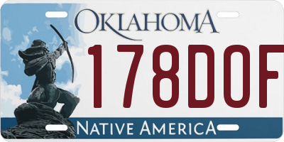 OK license plate 178DOF