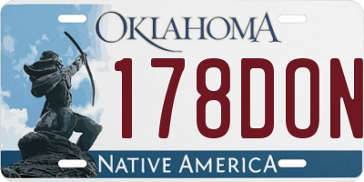 OK license plate 178DON