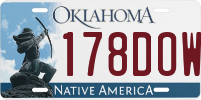 OK license plate 178DOW