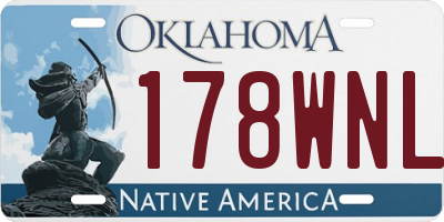 OK license plate 178WNL