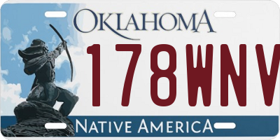 OK license plate 178WNV
