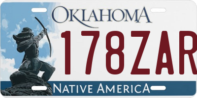 OK license plate 178ZAR