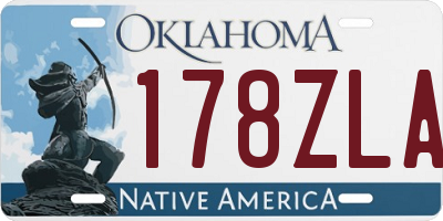 OK license plate 178ZLA