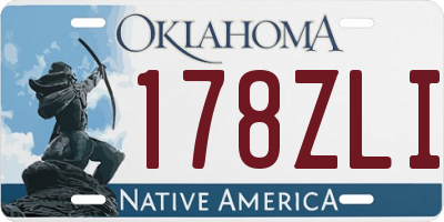 OK license plate 178ZLI