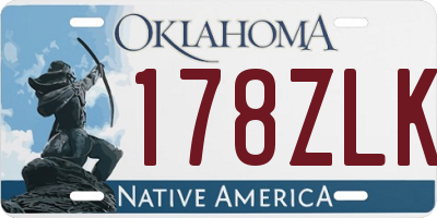 OK license plate 178ZLK