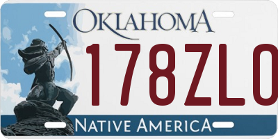 OK license plate 178ZLO