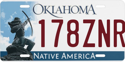 OK license plate 178ZNR