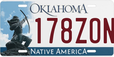 OK license plate 178ZON