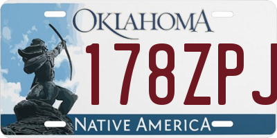 OK license plate 178ZPJ