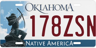OK license plate 178ZSN