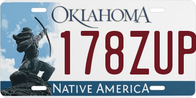 OK license plate 178ZUP