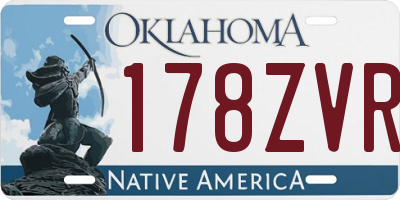 OK license plate 178ZVR