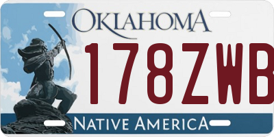 OK license plate 178ZWB