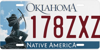 OK license plate 178ZXZ