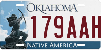 OK license plate 179AAH