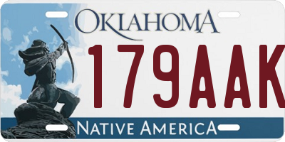 OK license plate 179AAK