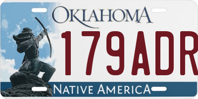 OK license plate 179ADR
