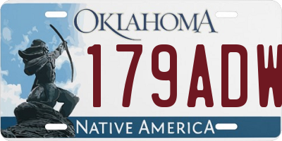 OK license plate 179ADW
