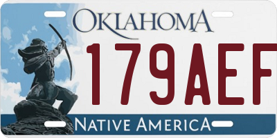 OK license plate 179AEF