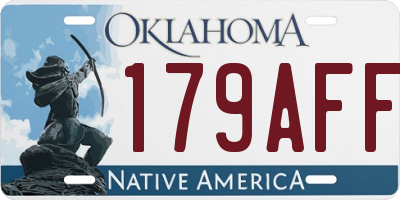 OK license plate 179AFF