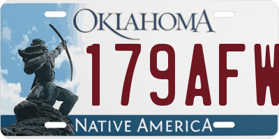 OK license plate 179AFW