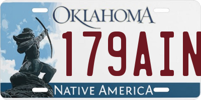 OK license plate 179AIN