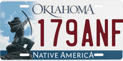 OK license plate 179ANF