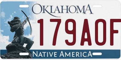 OK license plate 179AOF