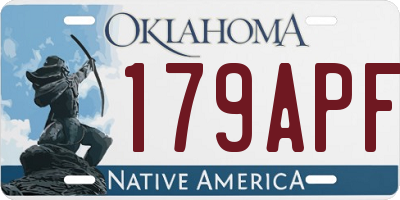 OK license plate 179APF