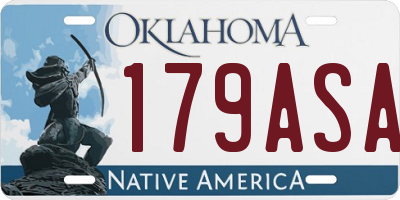 OK license plate 179ASA