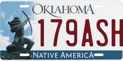 OK license plate 179ASH