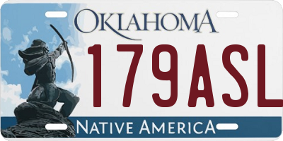 OK license plate 179ASL